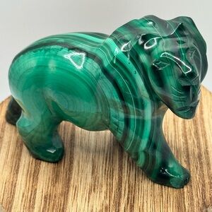 Malachite Lion Crystal Carving